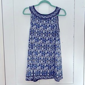 Blue Tank Top Blouse Size Large